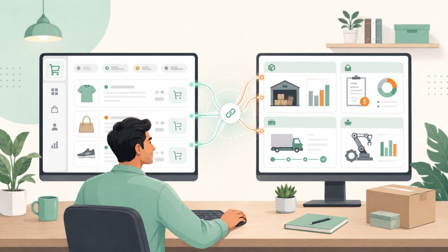 WooCommerce store connected to an ERP system